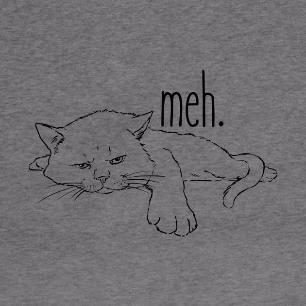 Meh Cat, Bored Kitty, Funny Cat, Cat Drawing by sockdogs